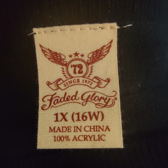 Faded Glory Black Long Sleeve Sweater 1X (16W) - Picture 10 of 13